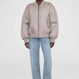 ANINE BING WOMENS TAUPE BLUSH LEON BOMBER JACKET NWOT SIZE MEDIUM